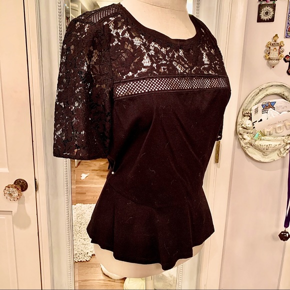 Rebecca Taylor lace sleeves, bodice, peplum waist - Picture 2 of 8